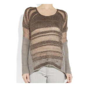 HELMUT LANG brown loose knit sweater sz S